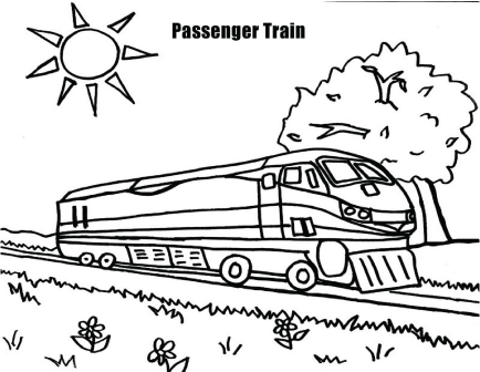 Locomotive Coloring Page Image