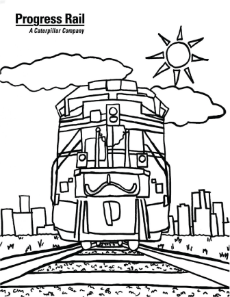 Locomotive Coloring Page Image