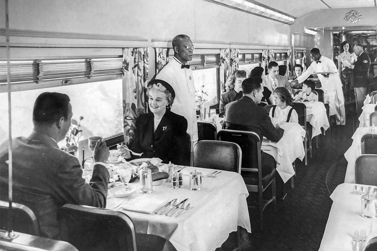 Vintage Interior of Railroad Dining Car