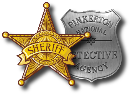 Image of Sheriffs Star and Pinkerton Detective Badge
