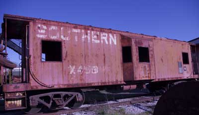 Caboose X458 built in 1970 for Southern Railway.