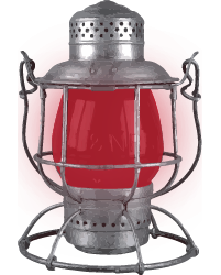 Railroad Lantern with Red Globe
