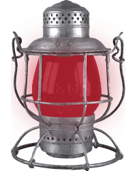 Railroad Lantern with Red Globe