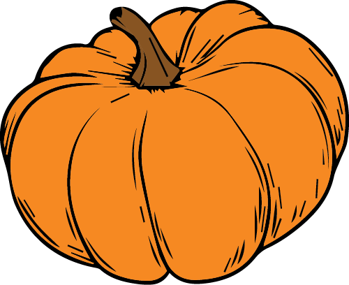 Drawing of an orange pumpkin