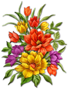 Bouquet of Watercolored Flowers