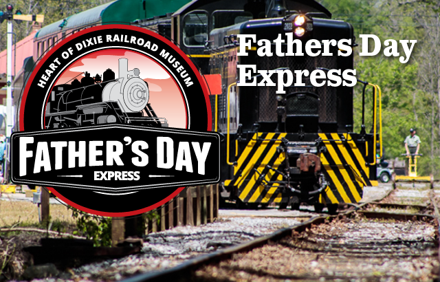 Father's Day Express Logo and SW8 Locomotive