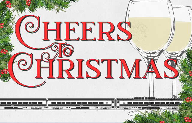 Cheers to Christmas Marque Wine Glasses and Train