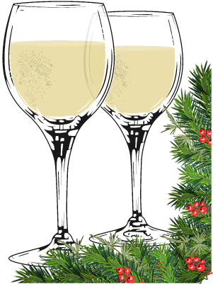 2 Wine Glasses with Garland